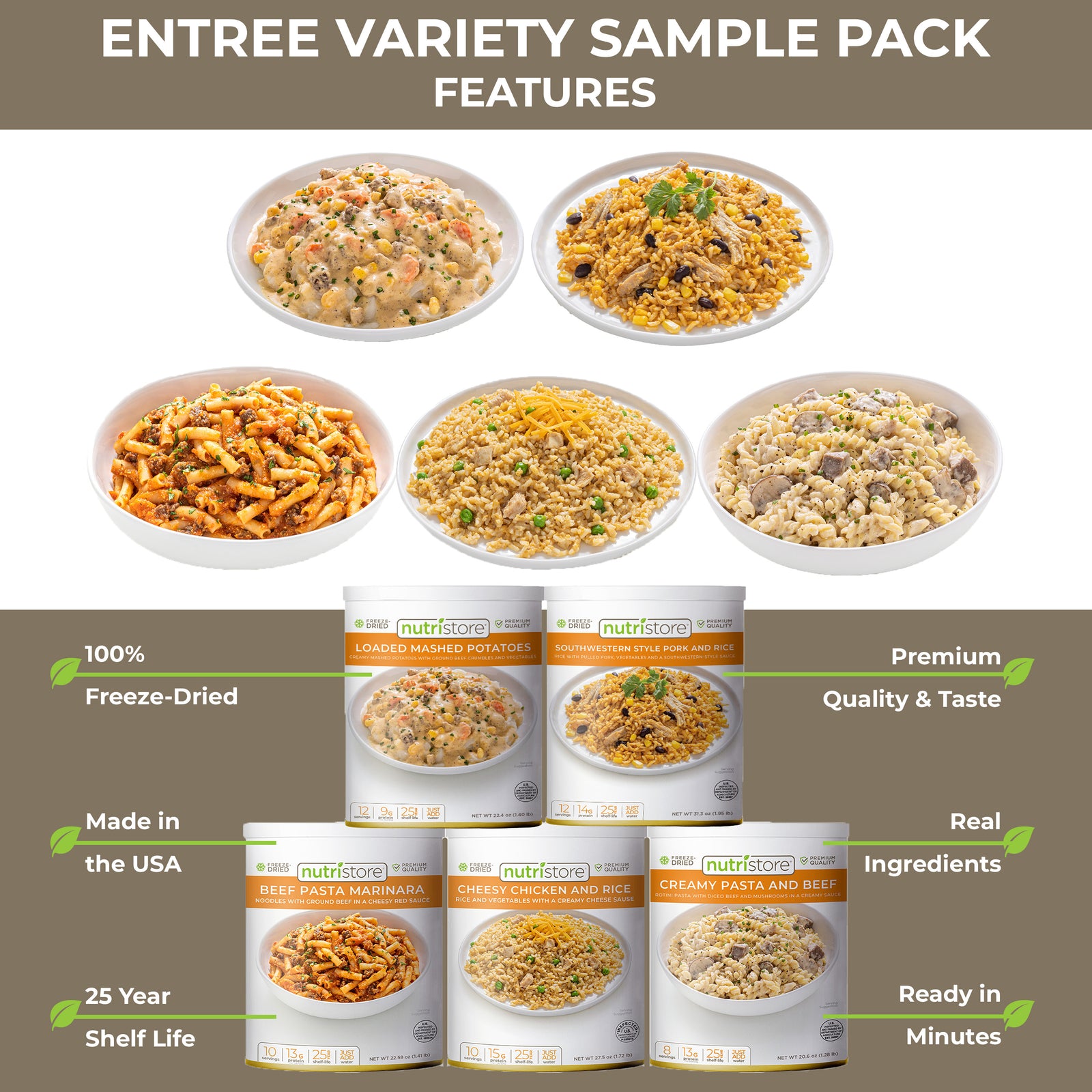 Entrée Variety Sample Pack – Nutristore Foods