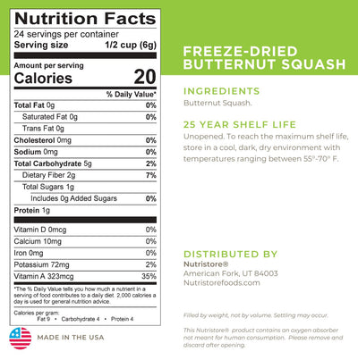 Butternut Squash Freeze Dried 6 Pack - CLEARANCE