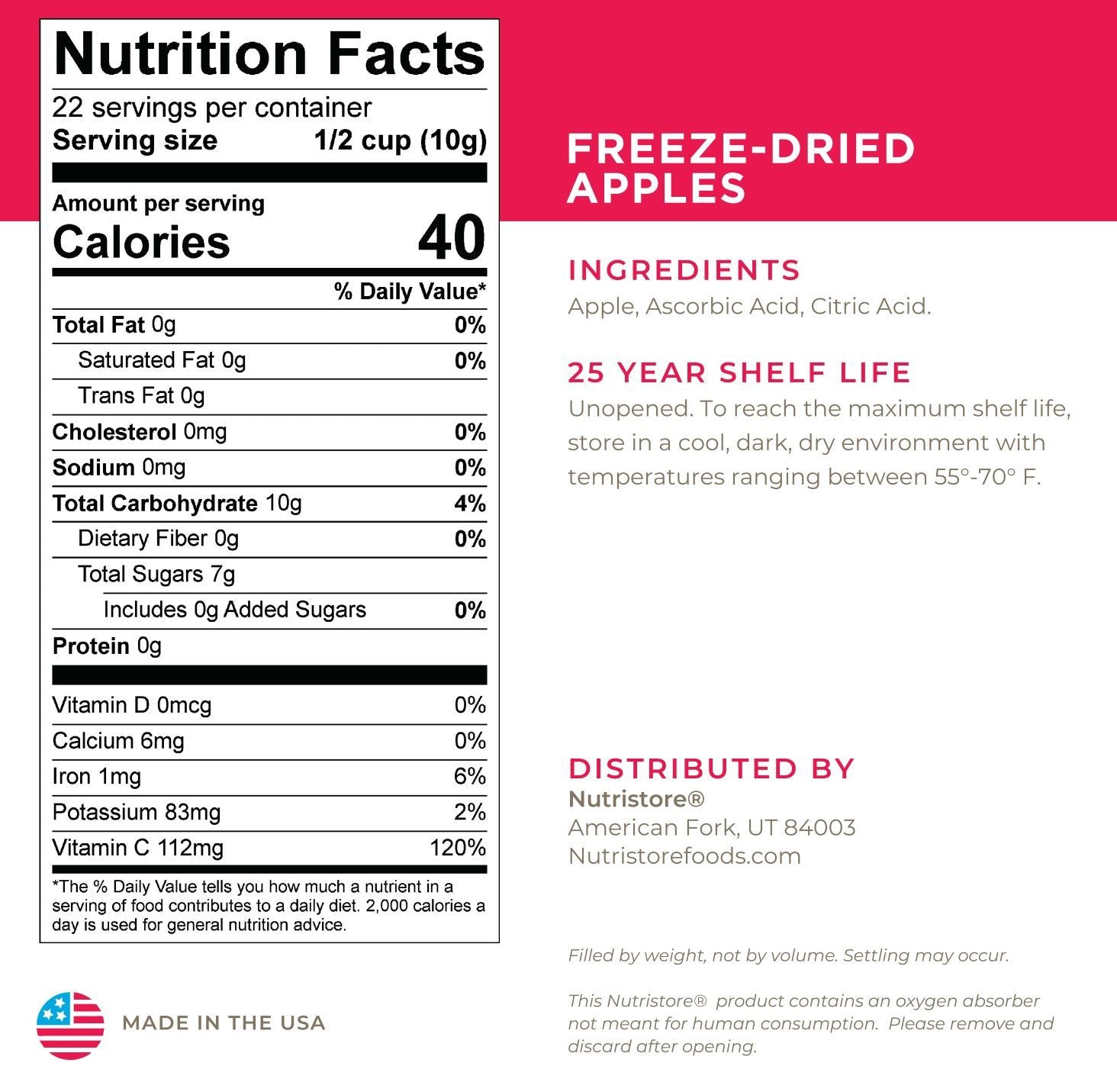 Freeze-Dried Apples (Fuji) - DriedFoodCo.com