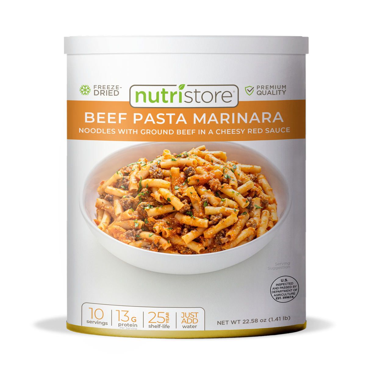 Beef Pasta Marinara 10 Can Nutristore Foods