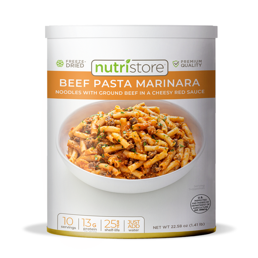 Beef Pasta Marinara 10 Can Nutristore Foods