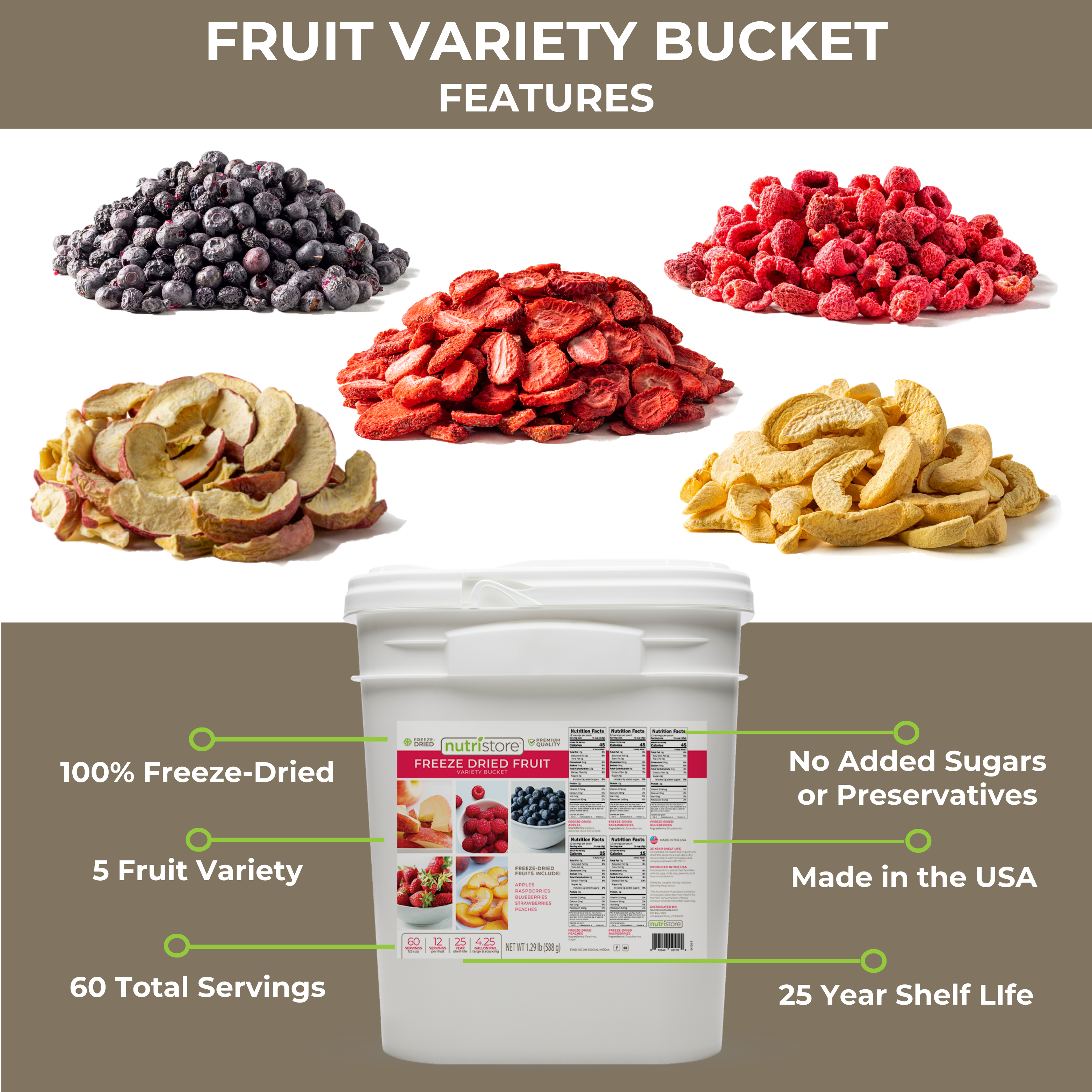 Freeze Dried Fruit Variety Bucket