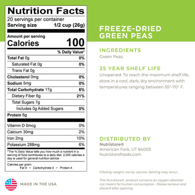 Green Peas Freeze Dried - #10 Can