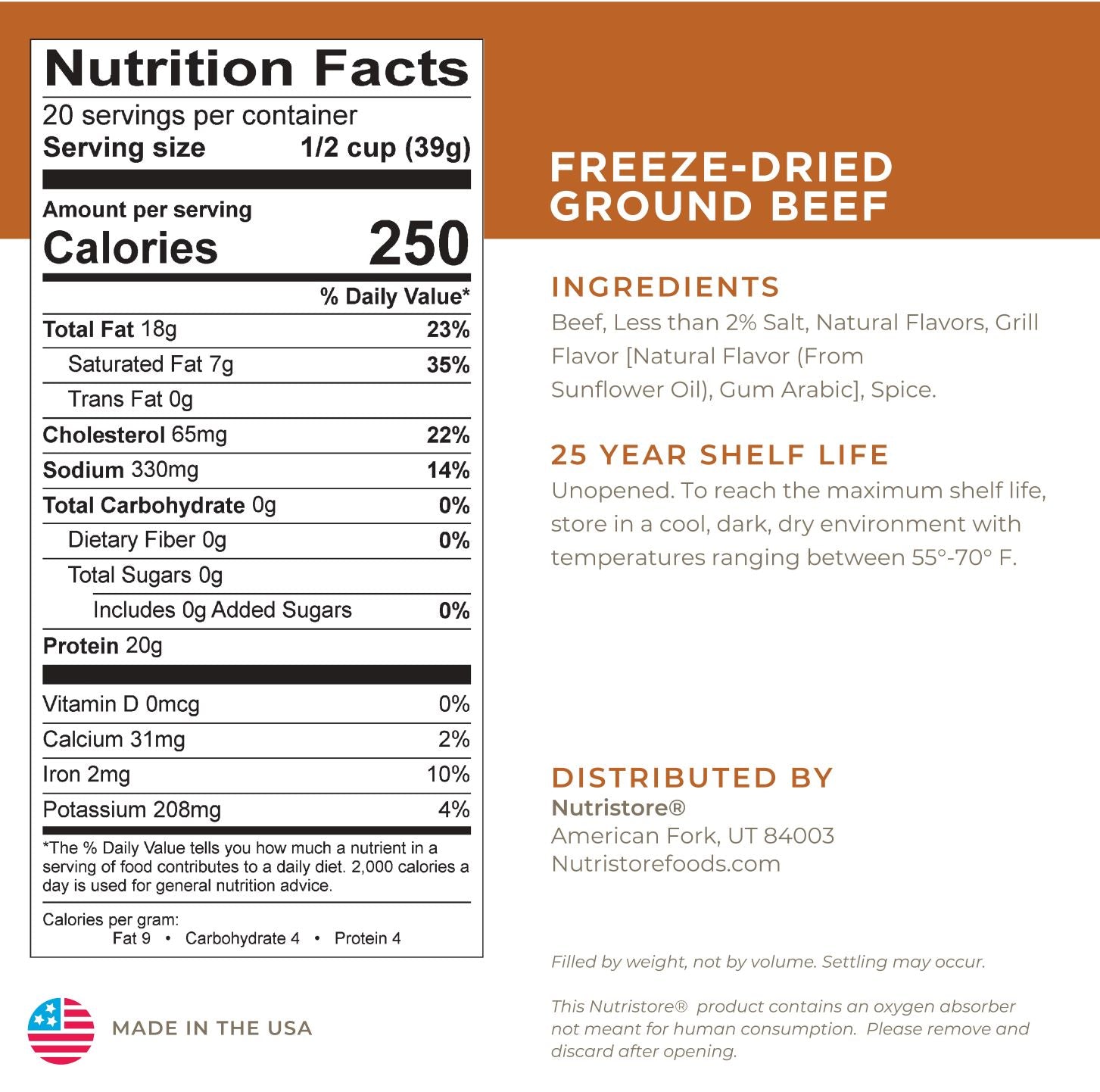Ground Beef Freeze Dried - #10 Can