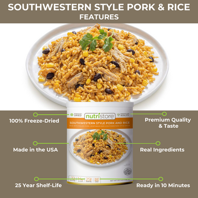 Southwestern Style Pork and Rice Freeze Dried - #10 Can