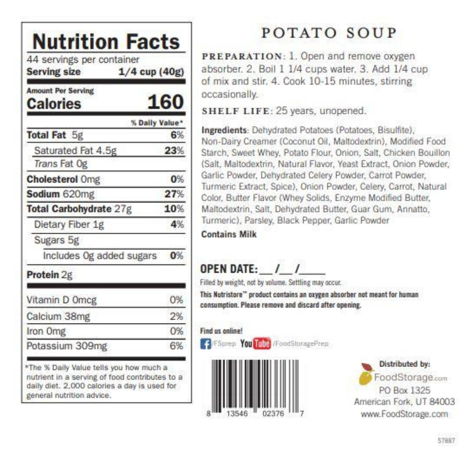 Potato Soup 6 Pack - #10 Cans